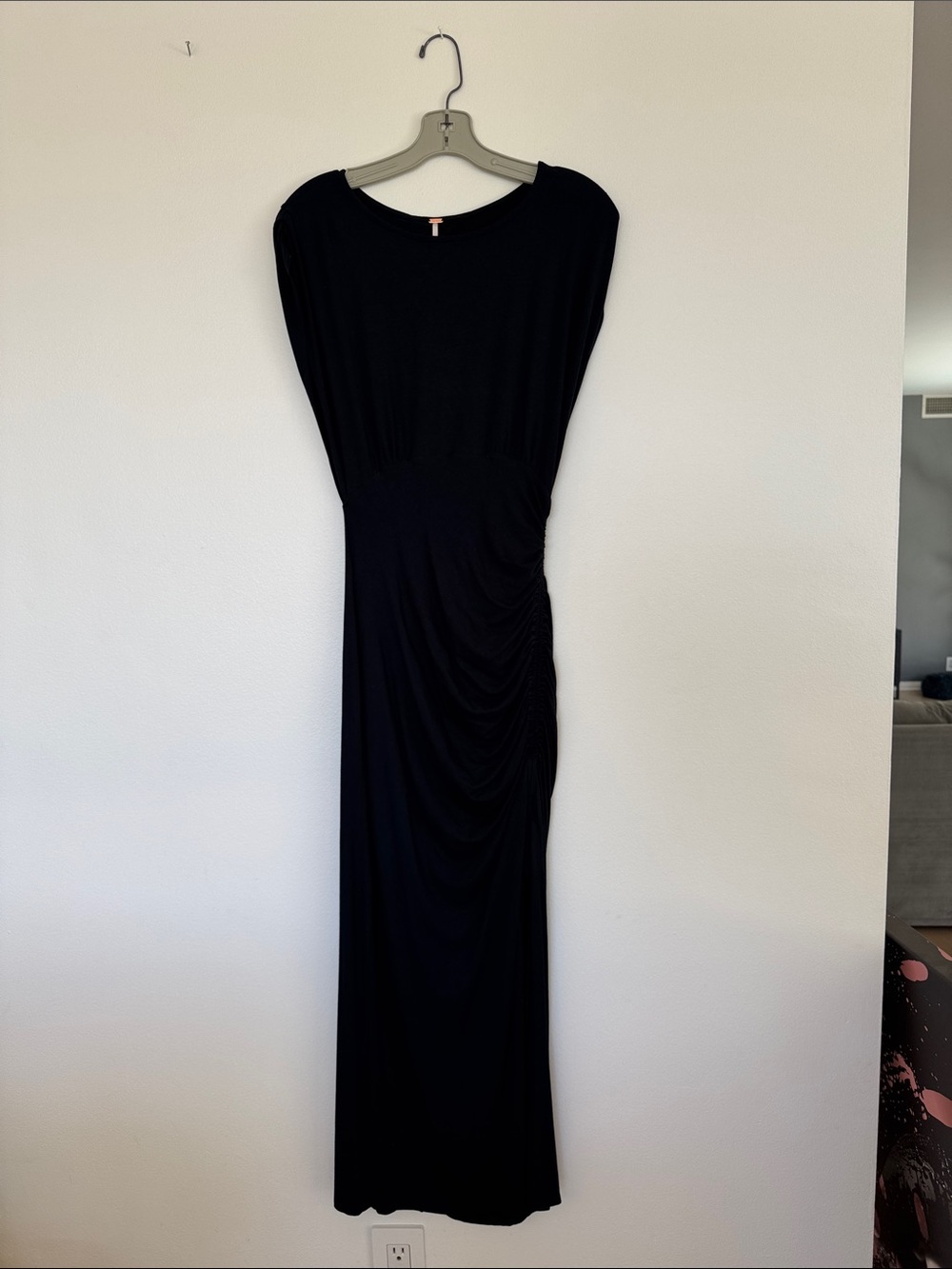 Black Ruched Maxi Dress - Classic Elegant Fit